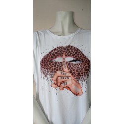 T-shirt met lippenprint